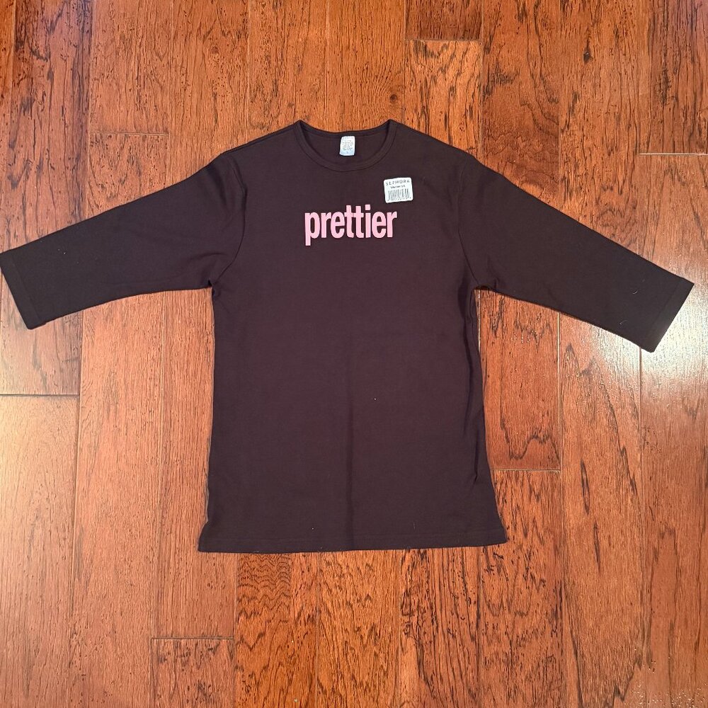 Sephora “Prettier” Graphic Long Sleeve Tee Black Size L